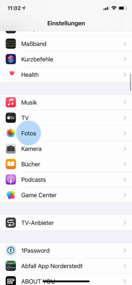 Einstellung für Fotos von iPhone auf Mac übertragen ändern