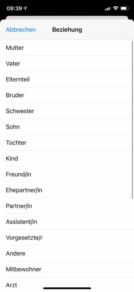 Beziehung auswählen