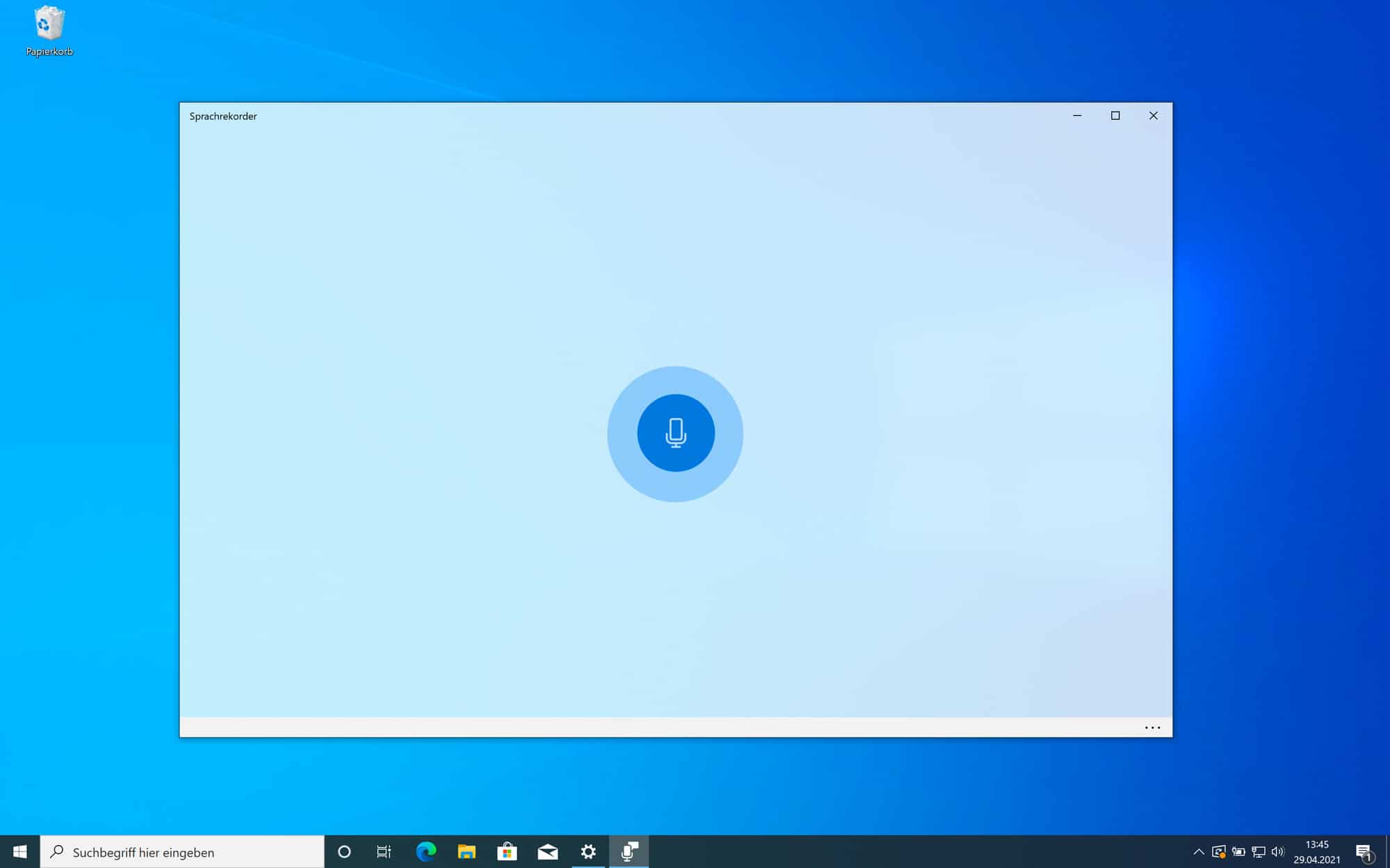 Start die Aufnahme, um dein Windows 10 Mikro testen zu können