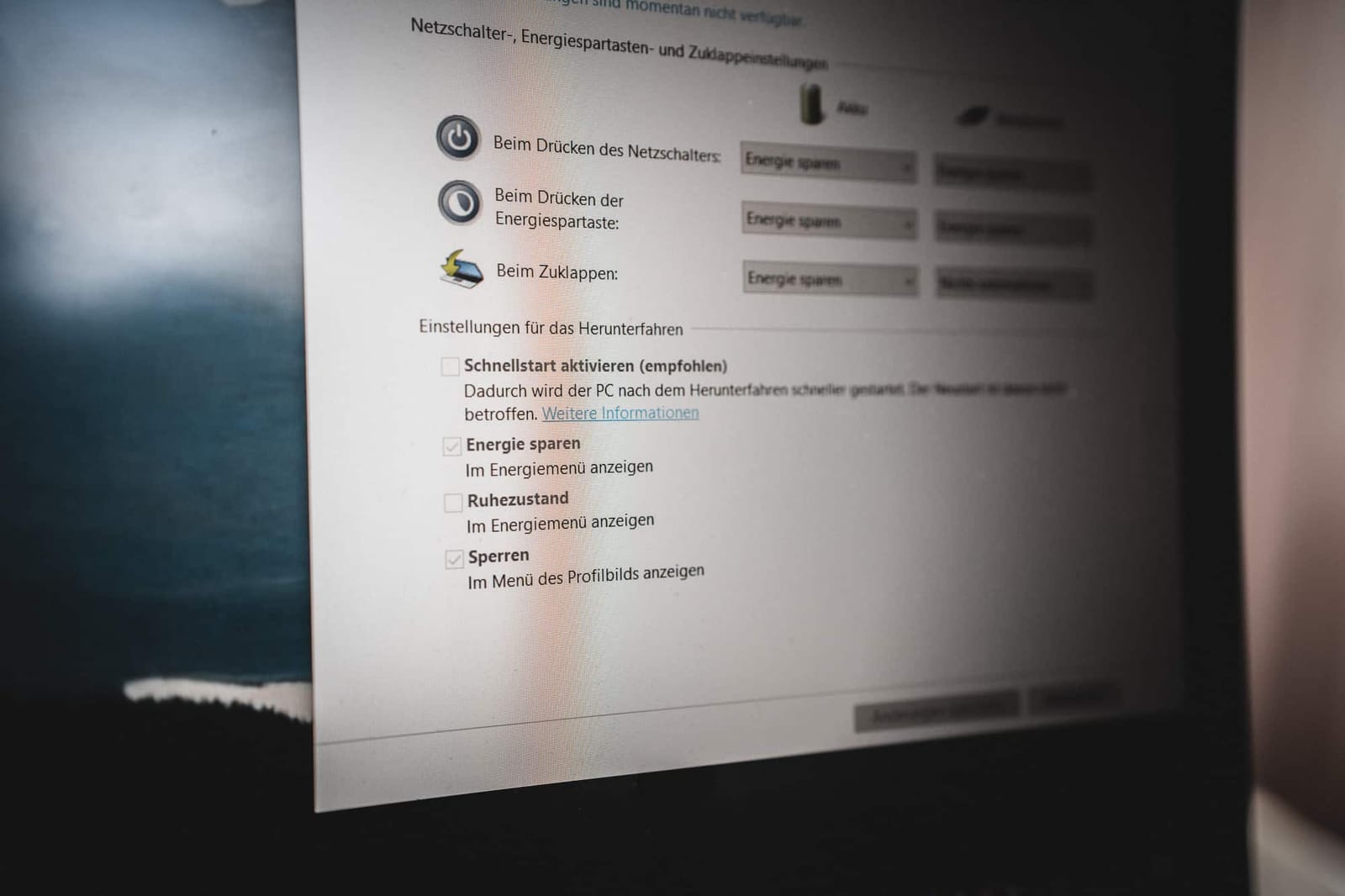 Windows 10 Schnellstart deaktivieren