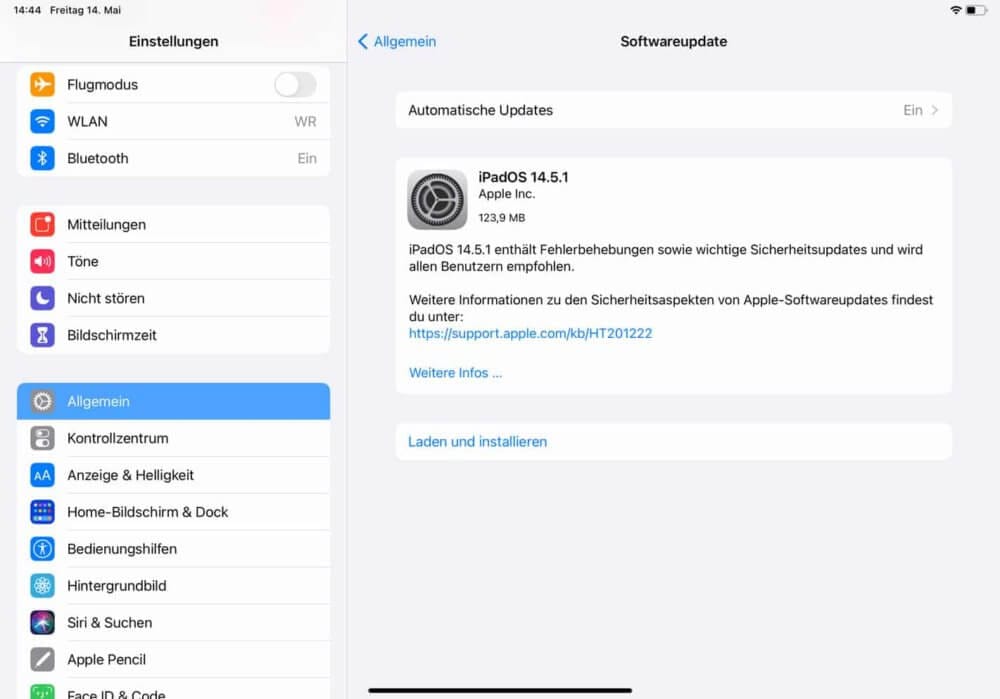 iPad Update installieren