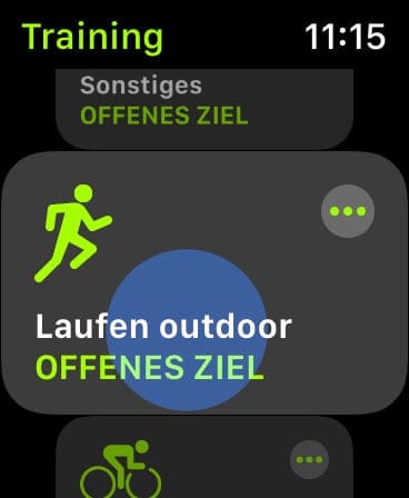 Apple Watch Training starten