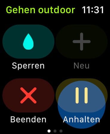 Apple Watch Training anhalten