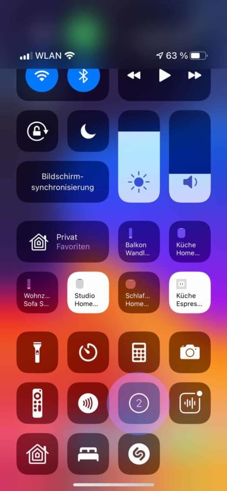 Bildschirmaufnahme am iPhone starten