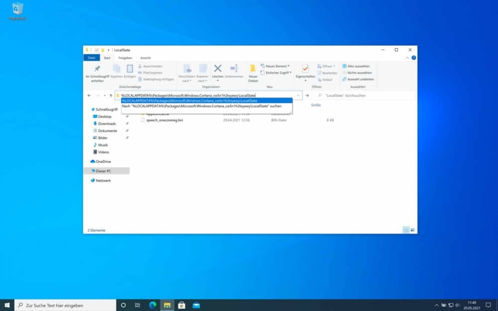 Ordner im Windows Explorer öffnen