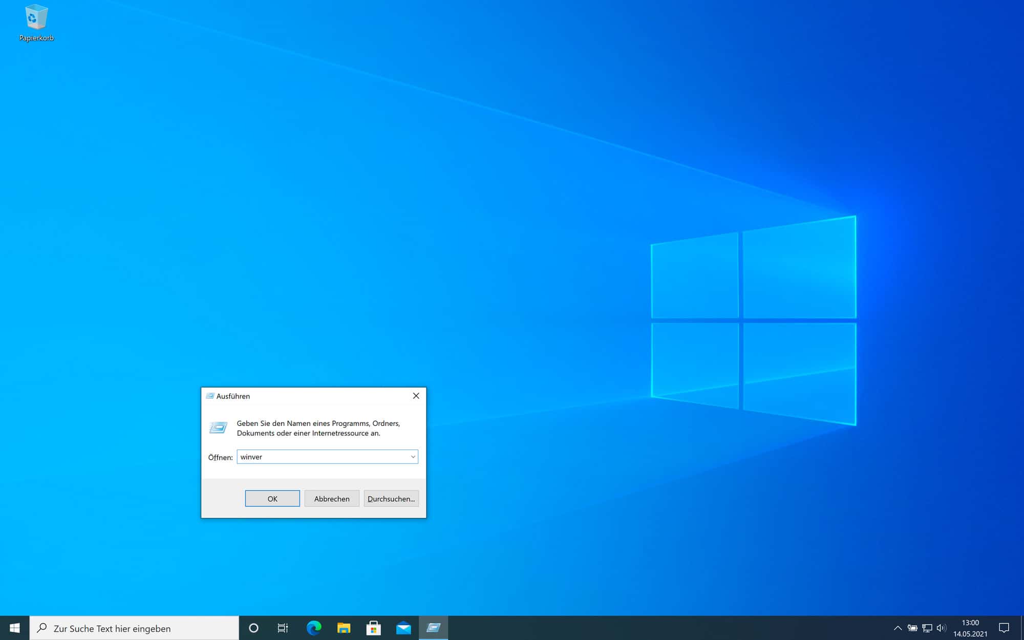 Winver eingeben, um Windows 10 Version anzeigen zu können