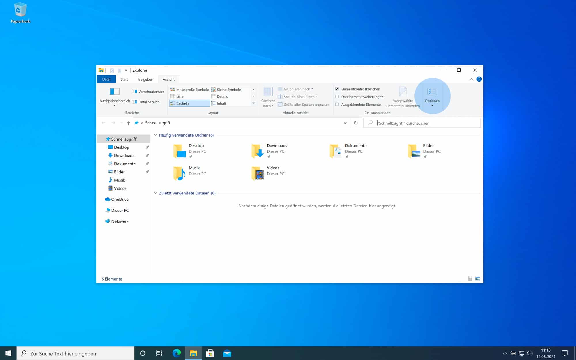 Optionen im Windows Explorer auswählen