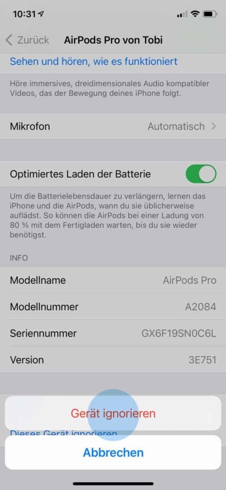 AirPods entkoppeln