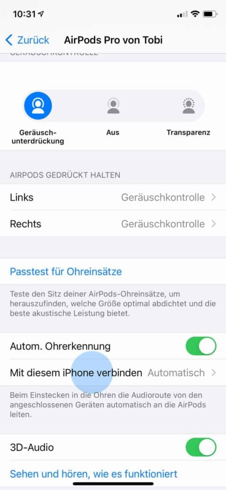 Automatisches Wechseln aktivieren