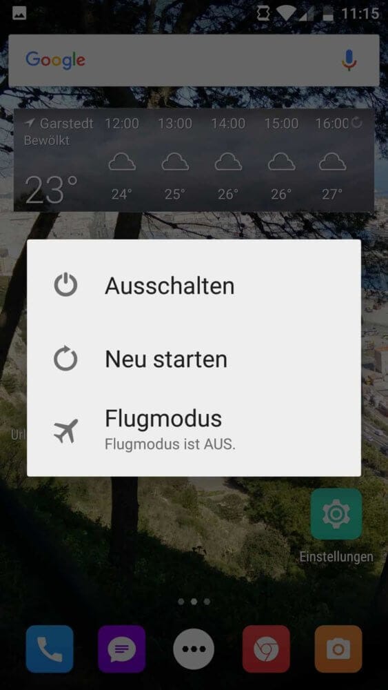 Android Smartphone ausschalten
