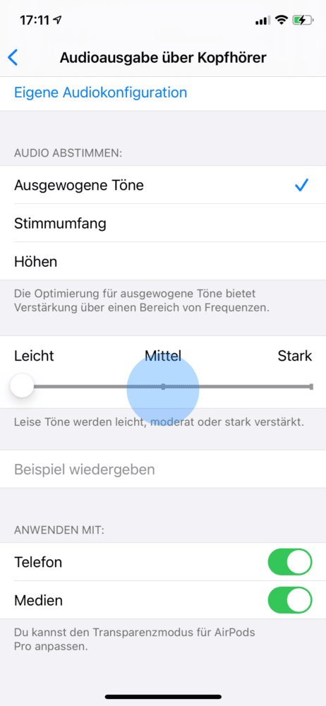 AirPods Pro Lautstärke