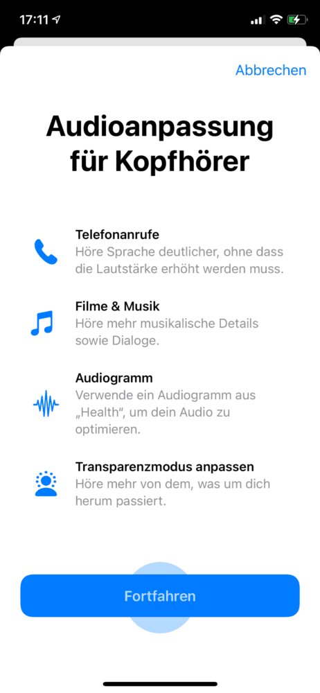 Apple Kopfhörer Audio anpassen