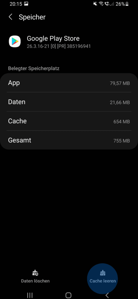 So einfach leerst du den Cache in Android