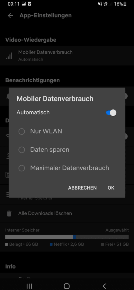 So änderst du die Mobilen Daten Einstellungen bei Netflix auf deinem Smartphone
