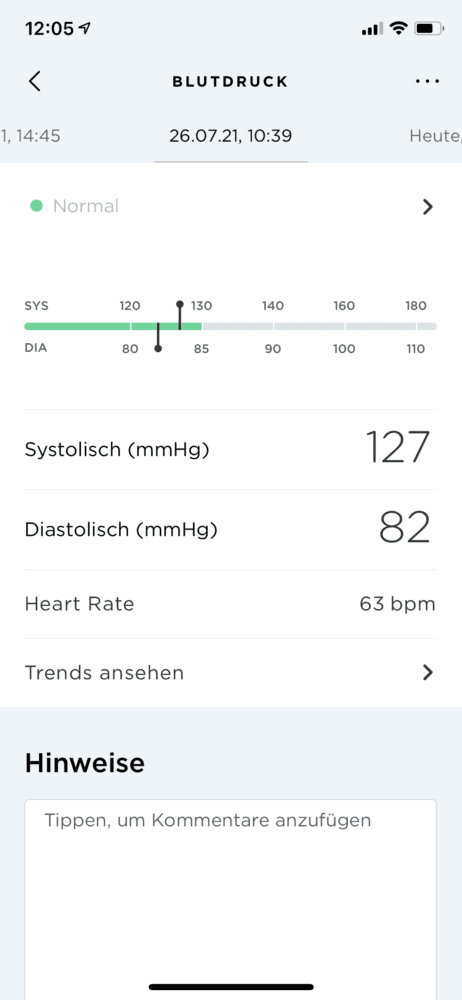 Apple Watch Blutdruck messen mit Withings