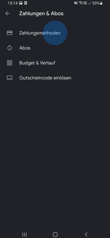 Im Google Play Store Zahlungsmethoden hinzufügen