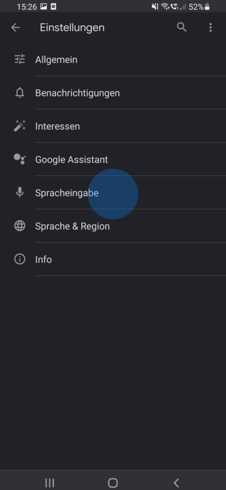 Mein Gerät einrichten unter Android mit Spracheingabe