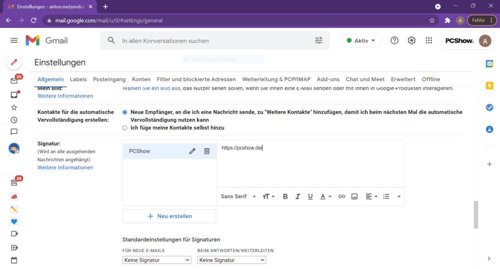 So erstellst du eine Gmail Signatur