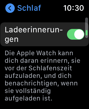 So stellst du in den Schlaf Apps deiner Apple Watch die Ladeerinnerung ein