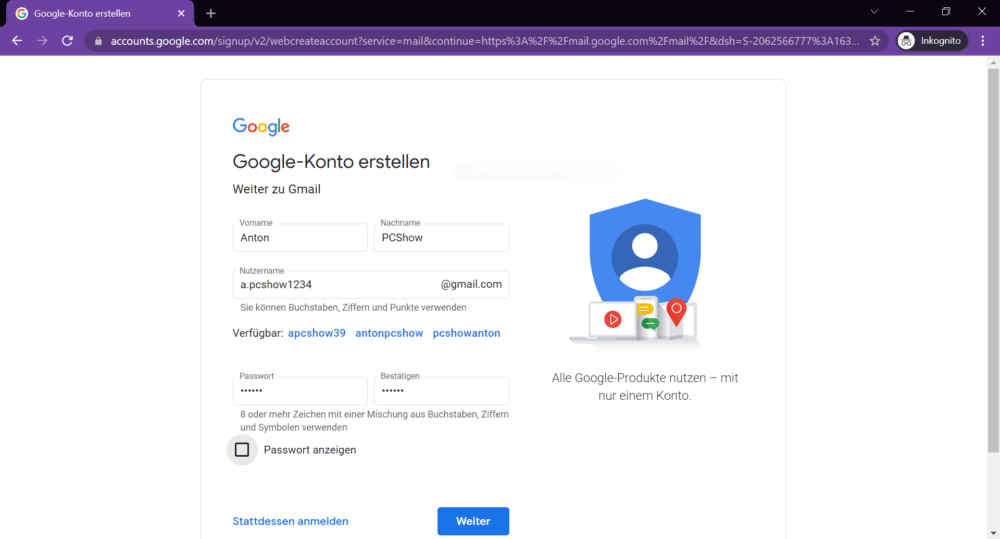 So kannst du die Gmail Registrierung abschließen