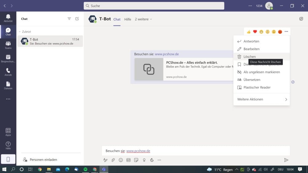 So kannst du in Microsoft Teams den Chat löschen