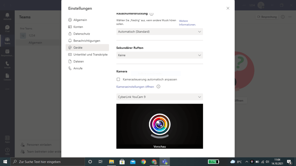 Microsoft Teams Kamera Einstellungen mit YouCam ändern