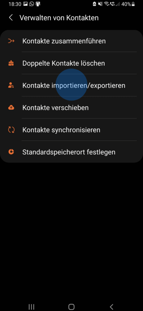 Beim Android Smartphone Kontakte sichern
