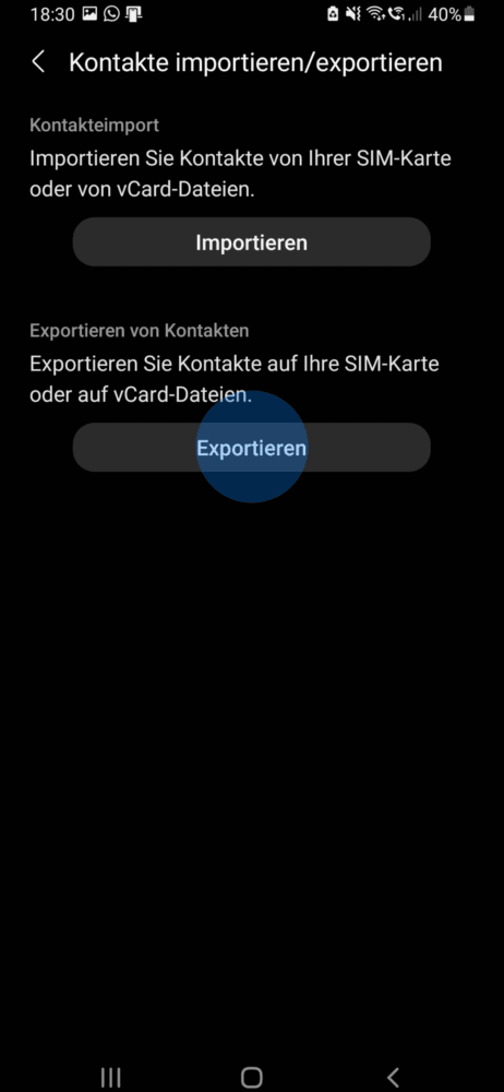 So kannst du ein Back-Up von deinen gespeicherten Nummern erstellen