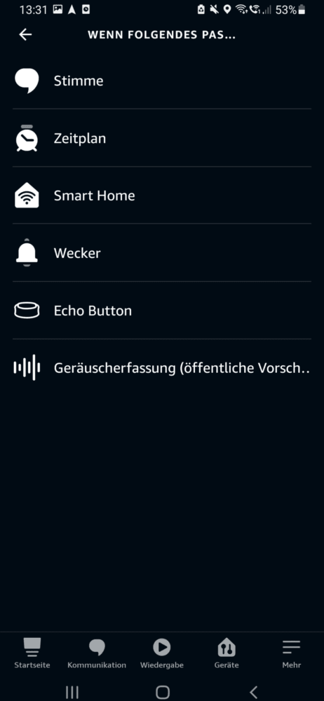 Routinen in der App einrichten