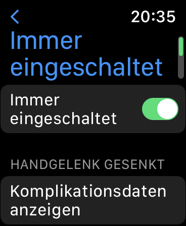Immer eingeschaltet aktivieren