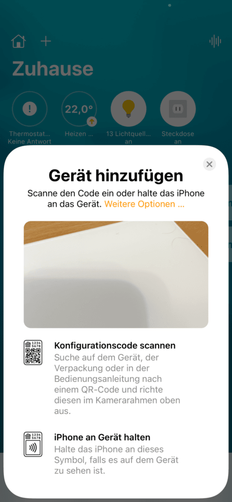 Erste Schritte zum einrichten des HomeKit von Apple