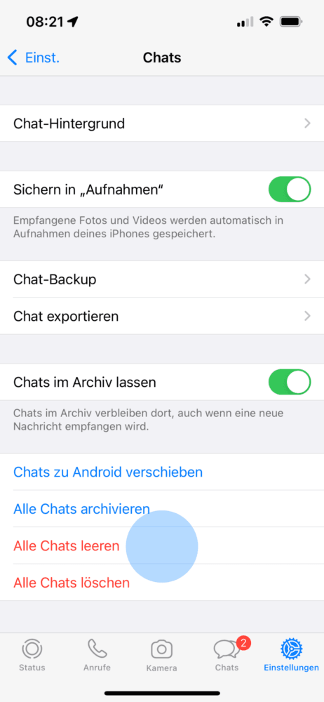 Whatsapp Chat leeren