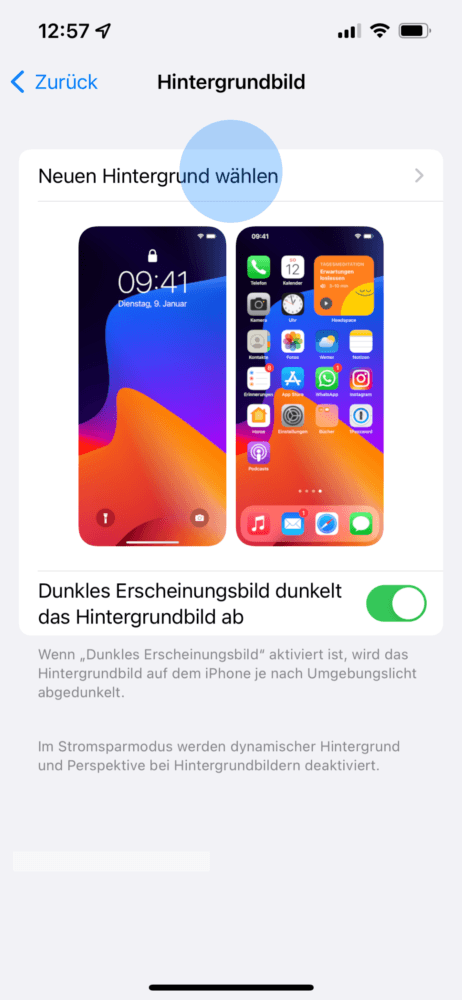 Sperrbildschirm iPhone ändern