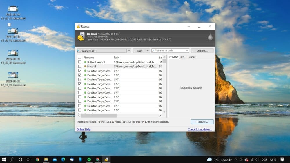 Ganz einfach Geloeschte Dateien wiederherstellen Windows 10