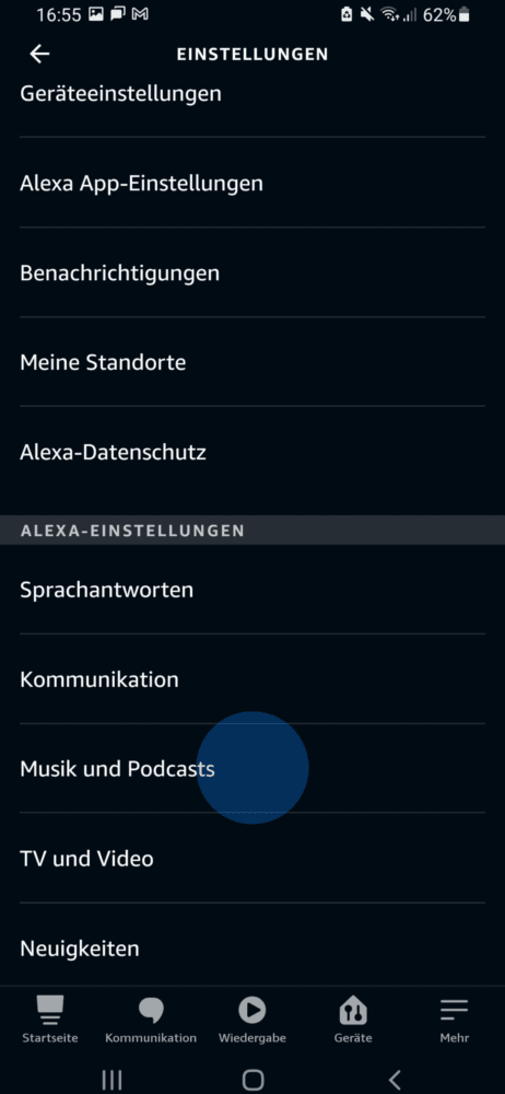 Sprachassistent mit anderem Streamingdienst verbinden