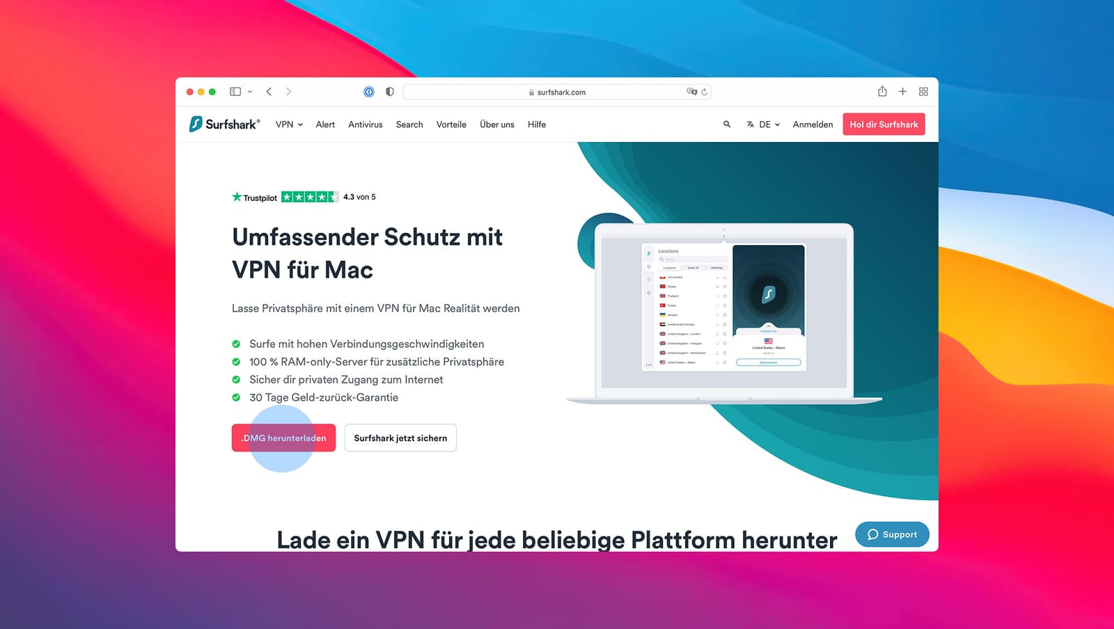 Passende Version herunterladen