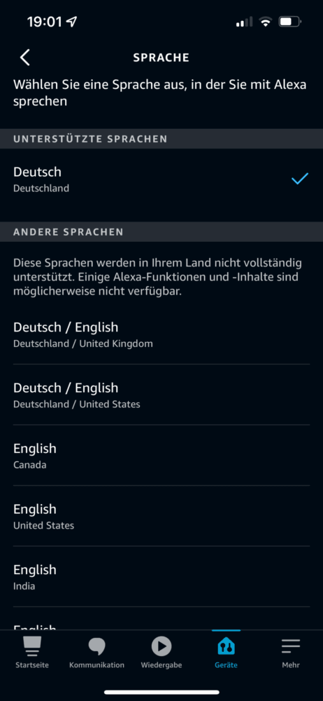 Sprache ändern