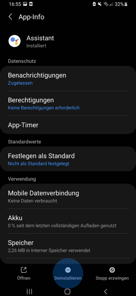 Google Assistent deaktivieren