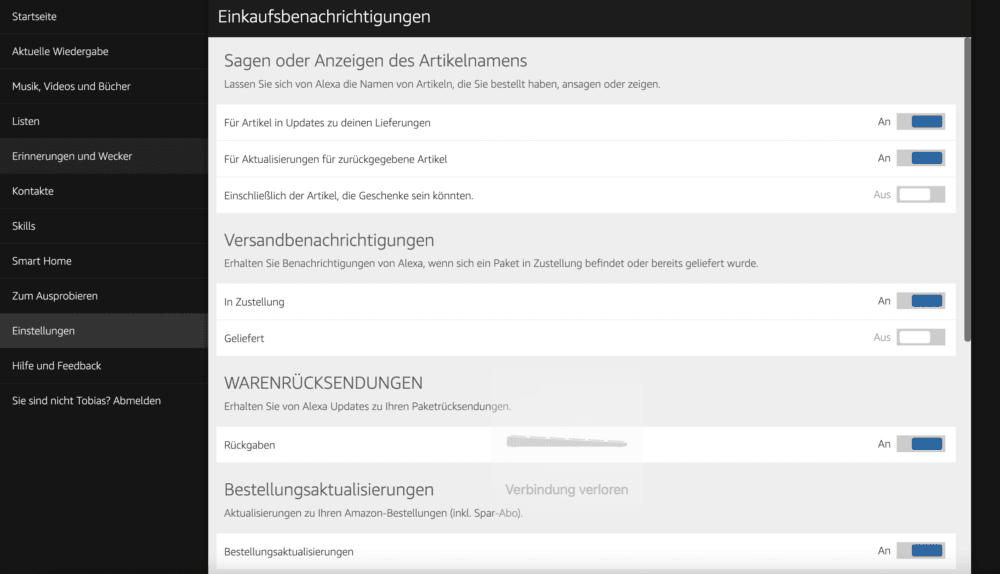 Schnell und einfach Alexa Benachrichtigungen ausschalten
