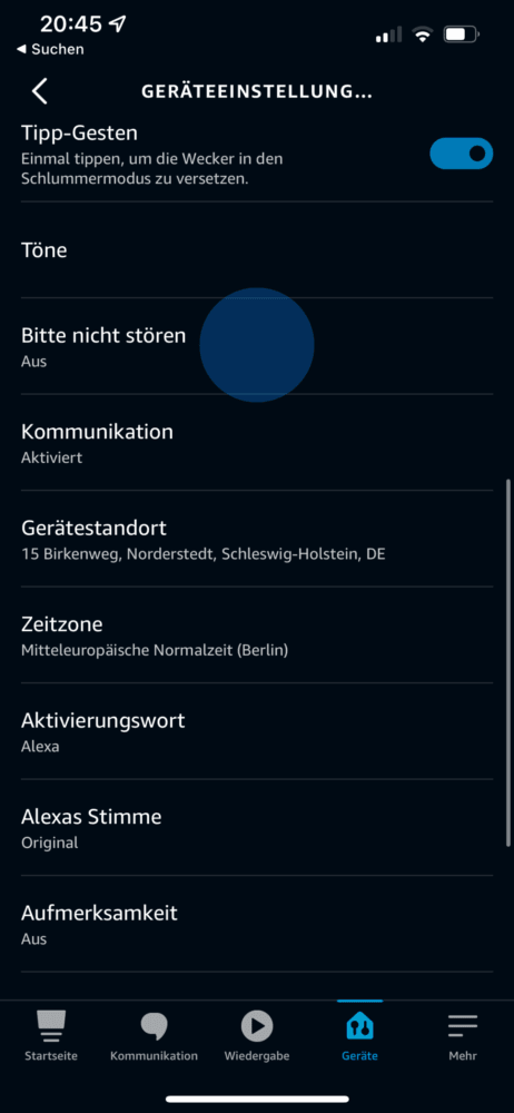Beim Echo Dot bitte nicht stören aktivieren
