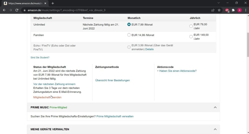 So kannst du Amazon Music Unlimited kündigen