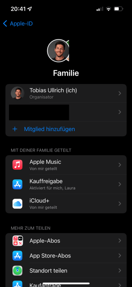 Apple Familienfreigabe ändern