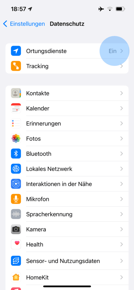 Ordnungsdienst am Handy einschalten