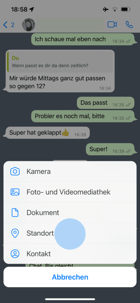Am Handy Standort teilen