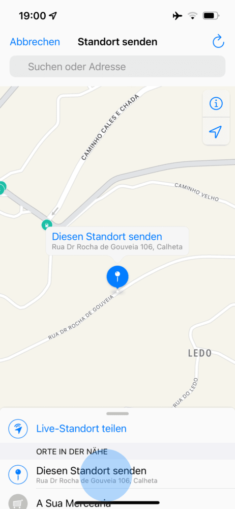 Per WhatsApp Standort teilen