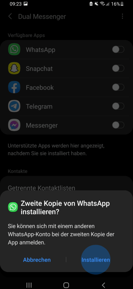 Dual SIM bei WhatsApp nutzen