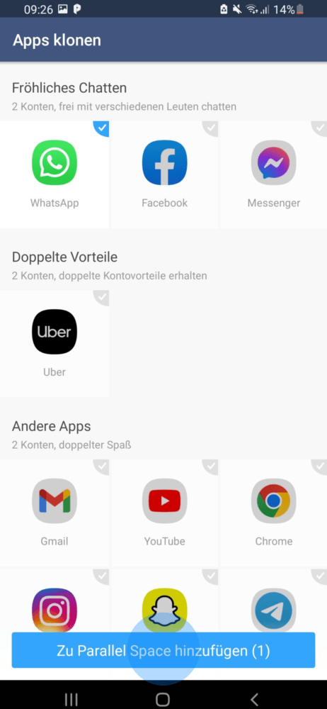 Apps klonen mit einer App