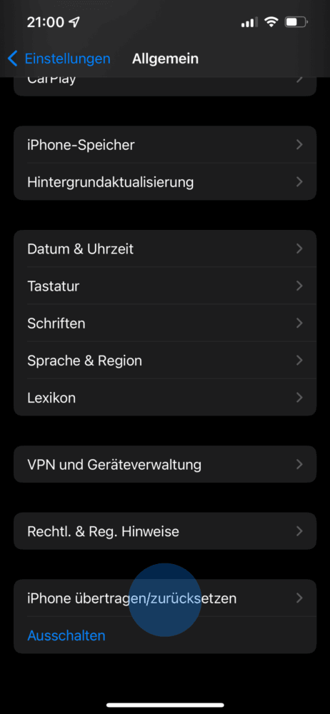 iPhone zurücksetzen