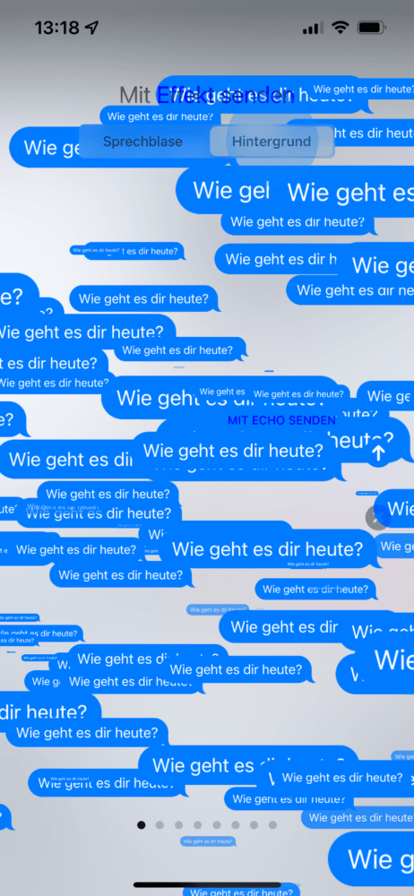 Hintergrund iMessenger Effekte nutzen