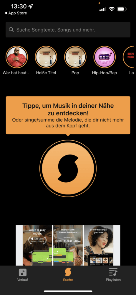 Soundhound nutzen um Songs zu finden
